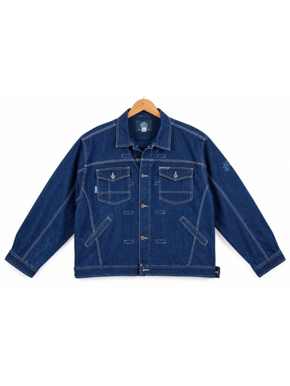 Vintage 90s South Pole Button Down Denim Bomber Jacket Size 4XL Southpole